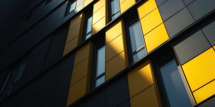 Minimalistic black and yellow buildind