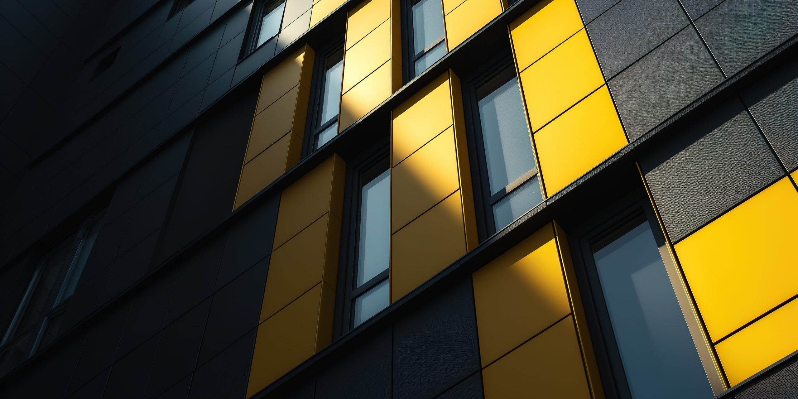 Minimalistic black and yellow buildind